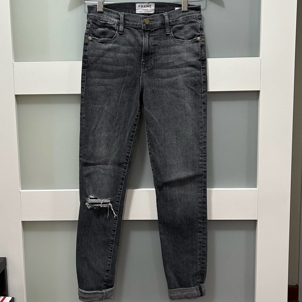 Frame Le High Skinny Light grey jeans Size 26 - Picture 2 of 8